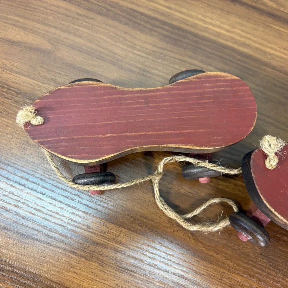 Antique Wooden Roller Skates for Pets‎ and Rope